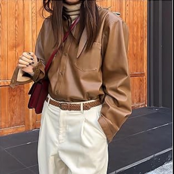 Thin Braided Brown Leather Belt – Classic & Versatile - Picture 1 of 6